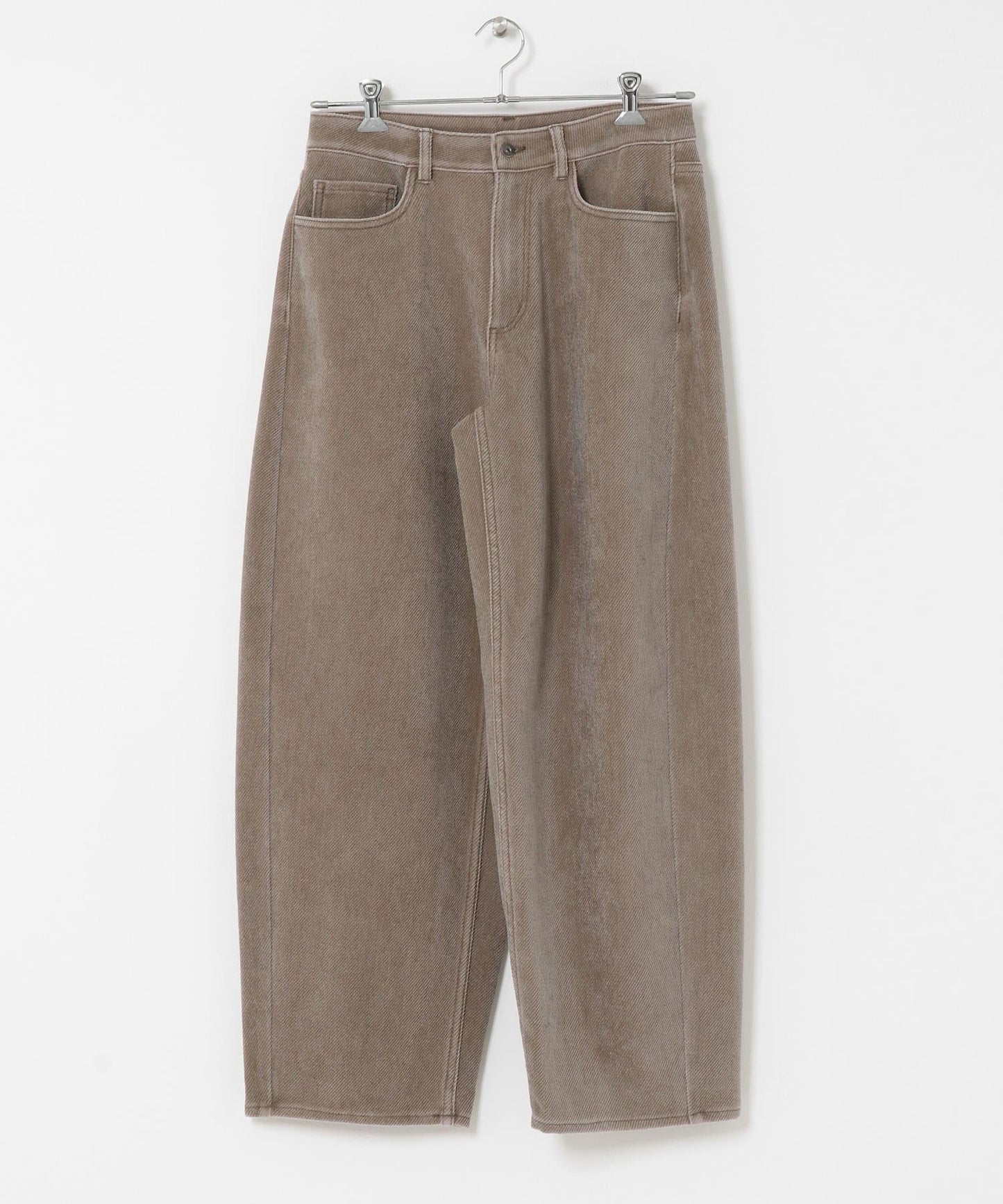 復古斜紋彎腿褲