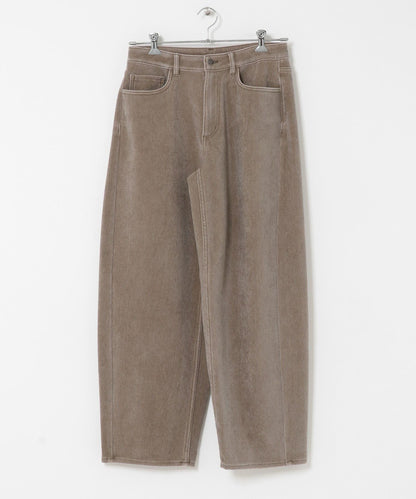 復古斜紋彎腿褲