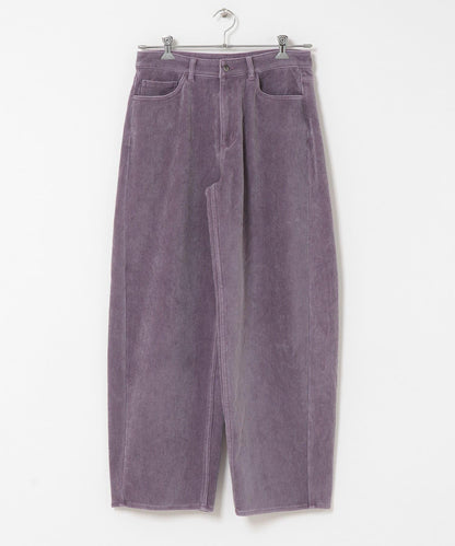 復古斜紋彎腿褲