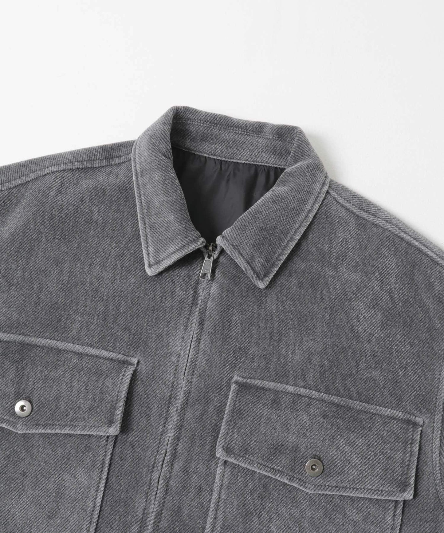 復古斜紋拉鍊夾克