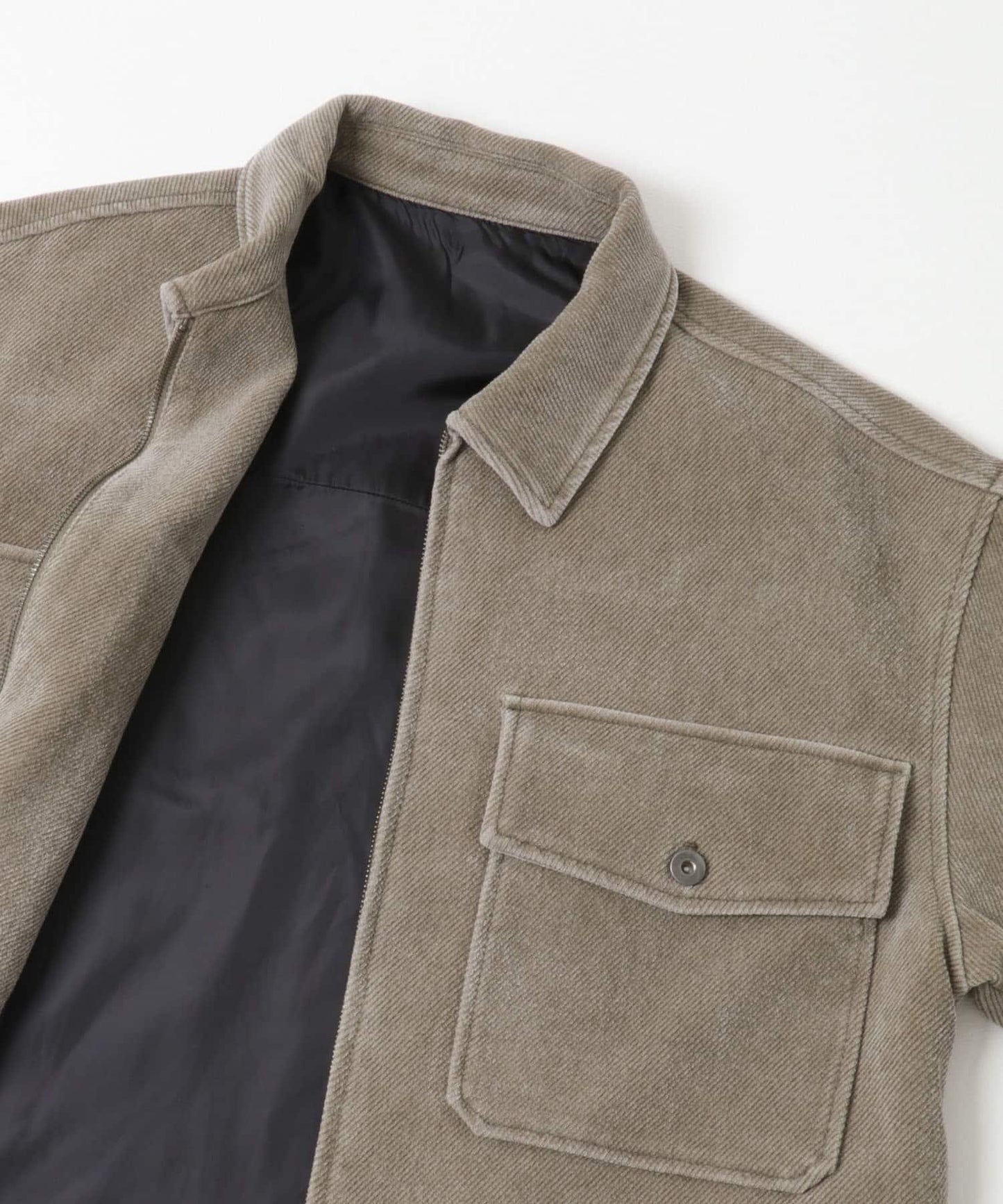 復古斜紋拉鍊夾克