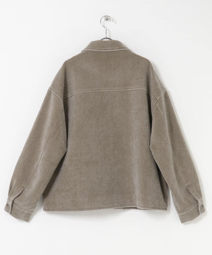 復古斜紋拉鍊夾克