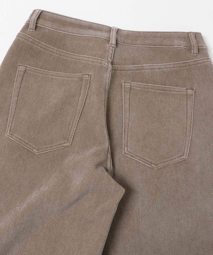 復古斜紋彎腿褲