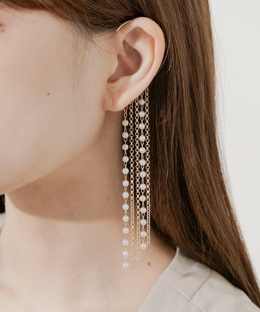 長款鏈條珍珠耳掛