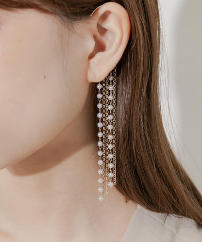 長款鏈條珍珠耳掛