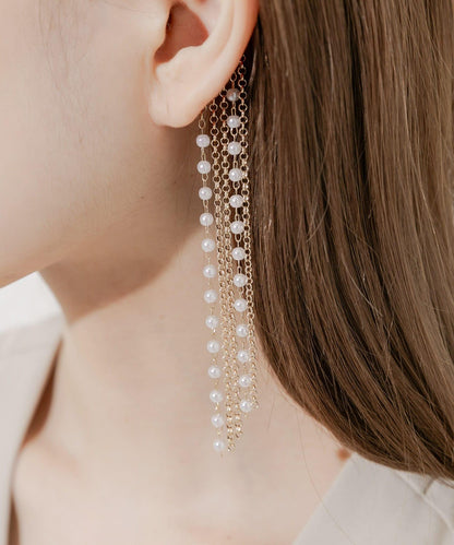 長款鏈條珍珠耳掛