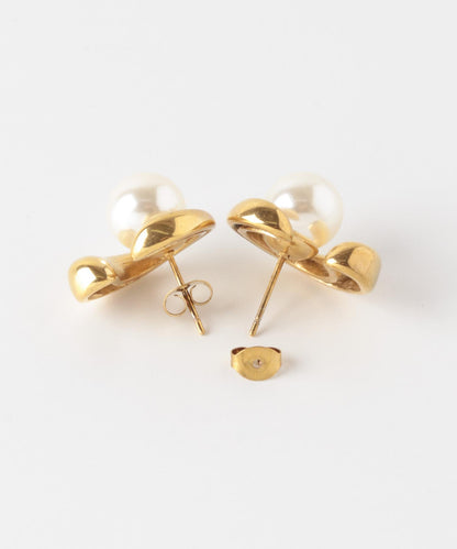 不鏽鋼開放式圓形珍珠耳釘