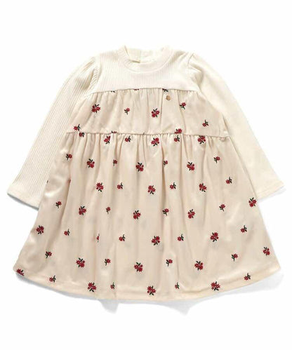 【リンク】刺繍ティアードドッキングワンピ