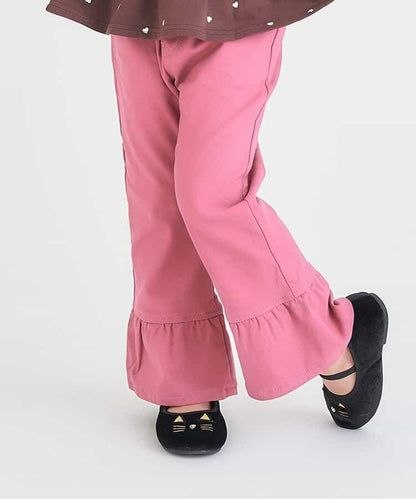 WEB限定 ハートポケット裾フリルパンツ  10分丈