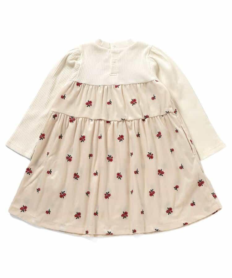 【リンク】刺繍ティアードドッキングワンピ