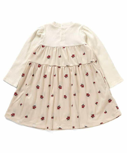 【リンク】刺繍ティアードドッキングワンピ