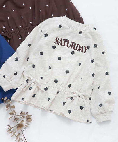 WEB限定 スウェットライクペプラムロゴトップス