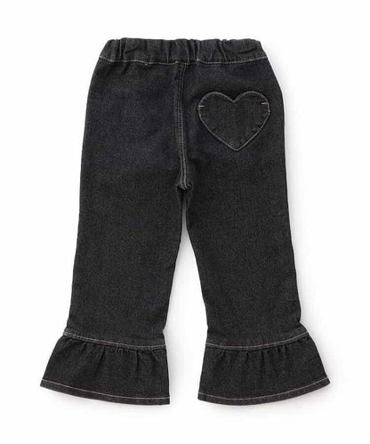 WEB限定 ハートポケット裾フリルパンツ  10分丈