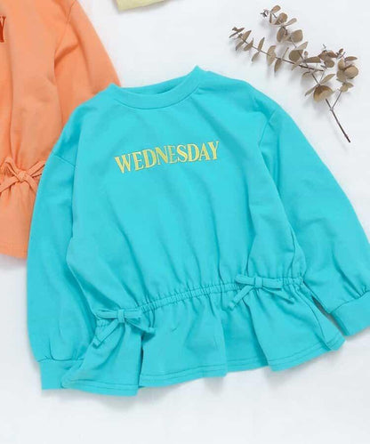 WEB限定 スウェットライクペプラムロゴトップス