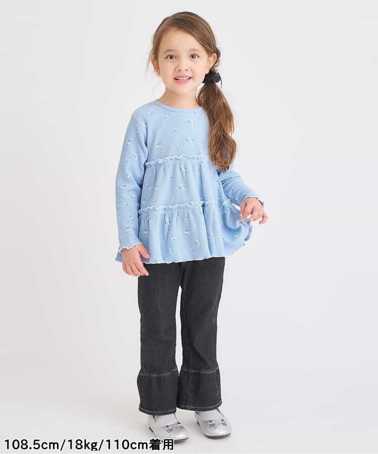 WEB限定 ハートポケット裾フリルパンツ  10分丈