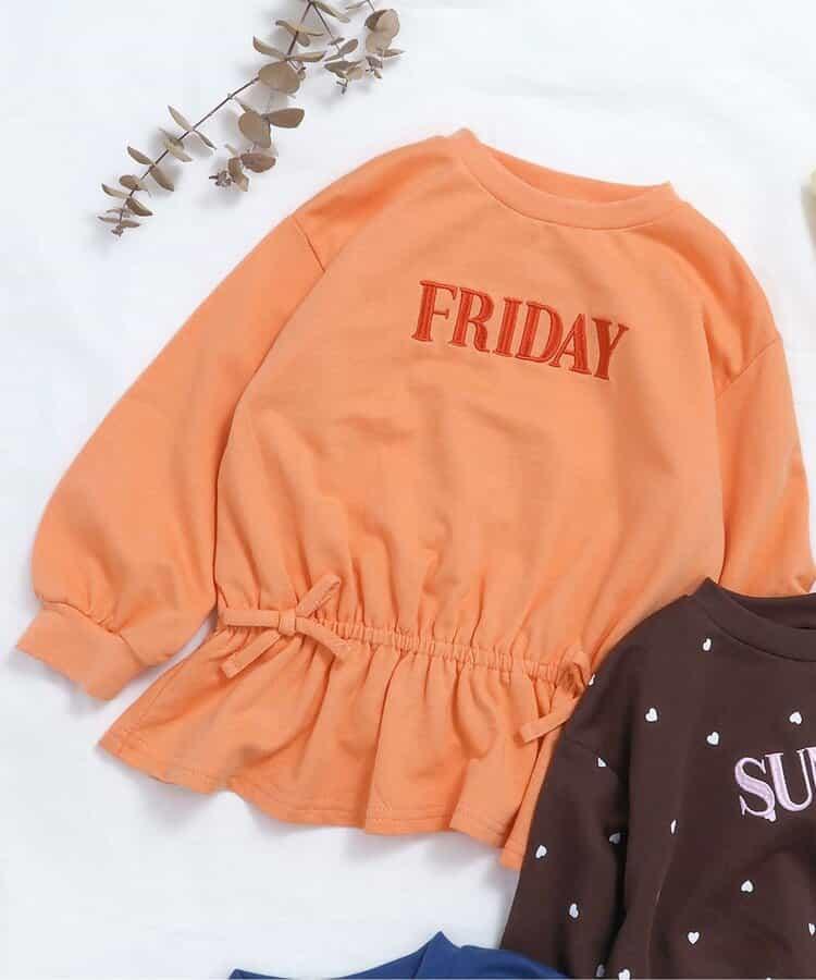 WEB限定 スウェットライクペプラムロゴトップス