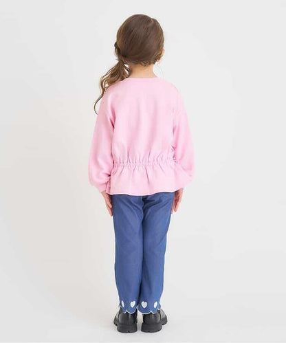 WEB限定 スウェットライクペプラムロゴトップス