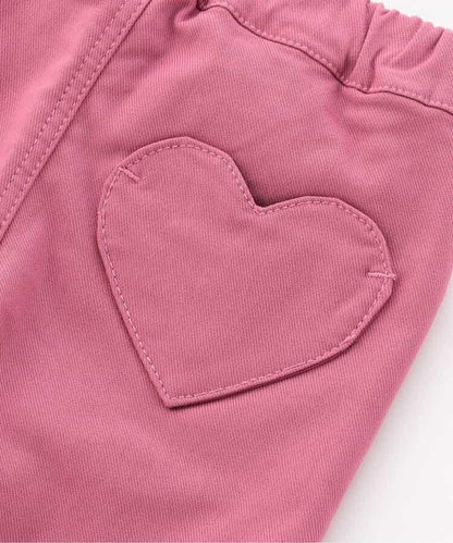 WEB限定 ハートポケット裾フリルパンツ  10分丈