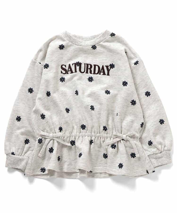 WEB限定 スウェットライクペプラムロゴトップス