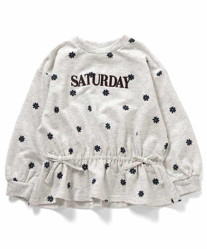 WEB限定 スウェットライクペプラムロゴトップス