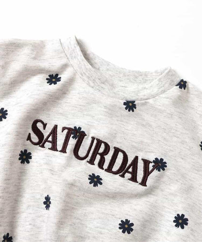 WEB限定 スウェットライクペプラムロゴトップス