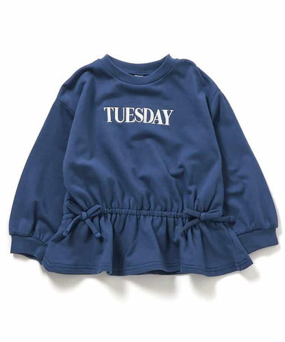 WEB限定 スウェットライクペプラムロゴトップス