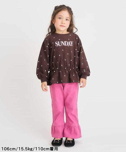 WEB限定 スウェットライクペプラムロゴトップス