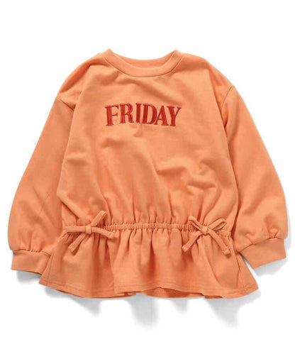 WEB限定 スウェットライクペプラムロゴトップス