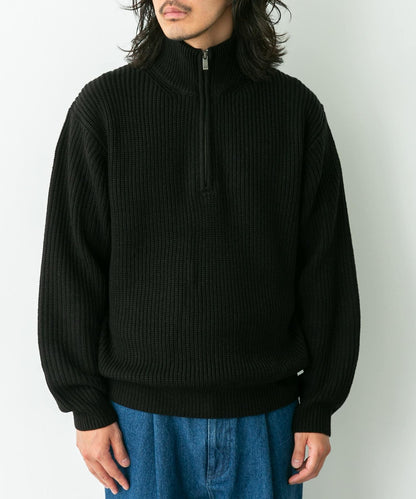 多尺碼半拉鍊針織套頭衫