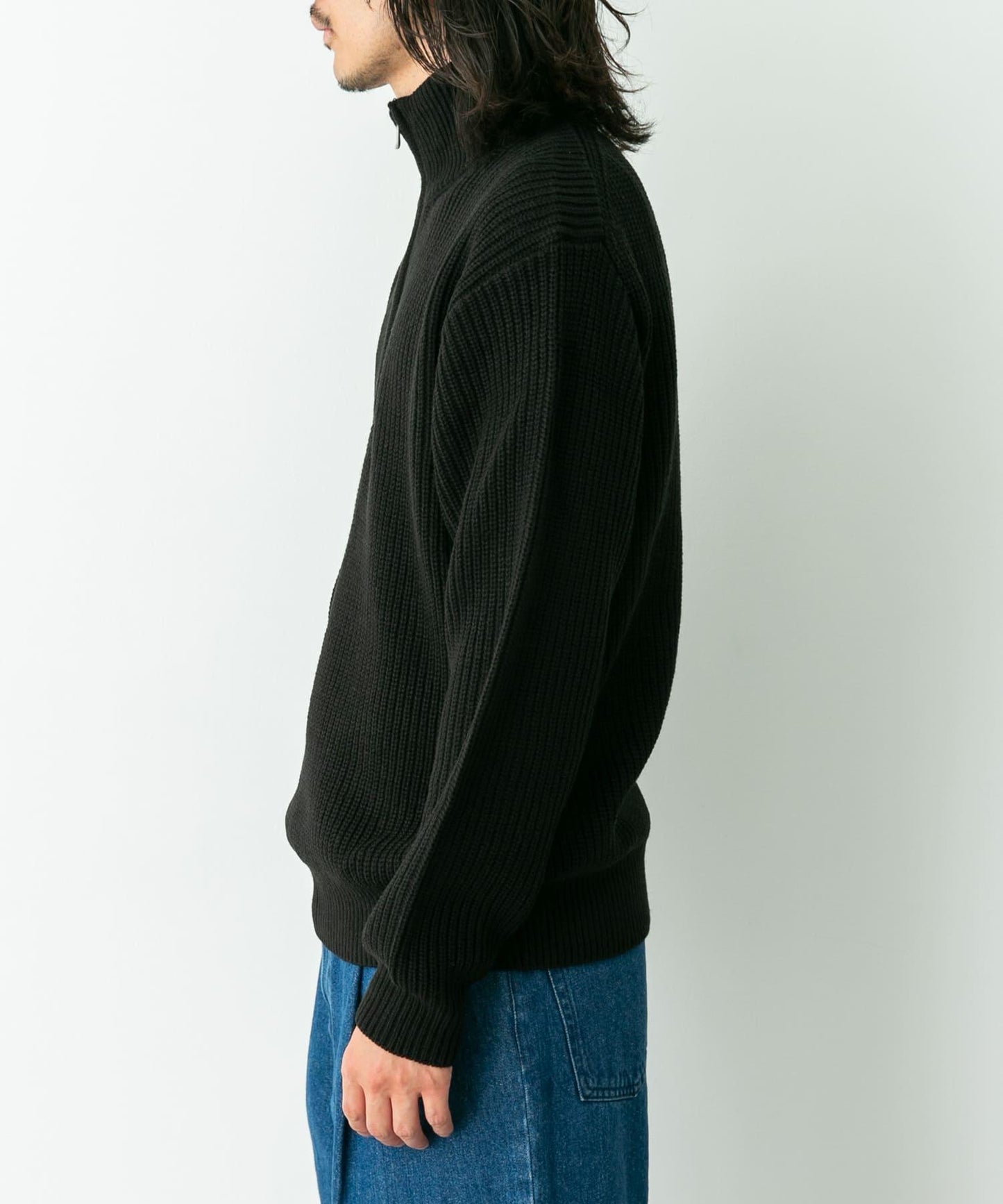 多尺碼半拉鍊針織套頭衫