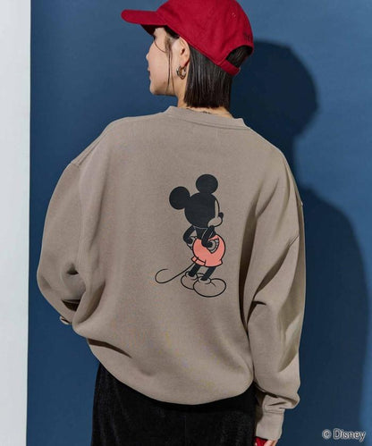 別注/Mickey Mouse/ミッキーマウス/前後 プリン トvintage 加工 スウェット【限定展開】