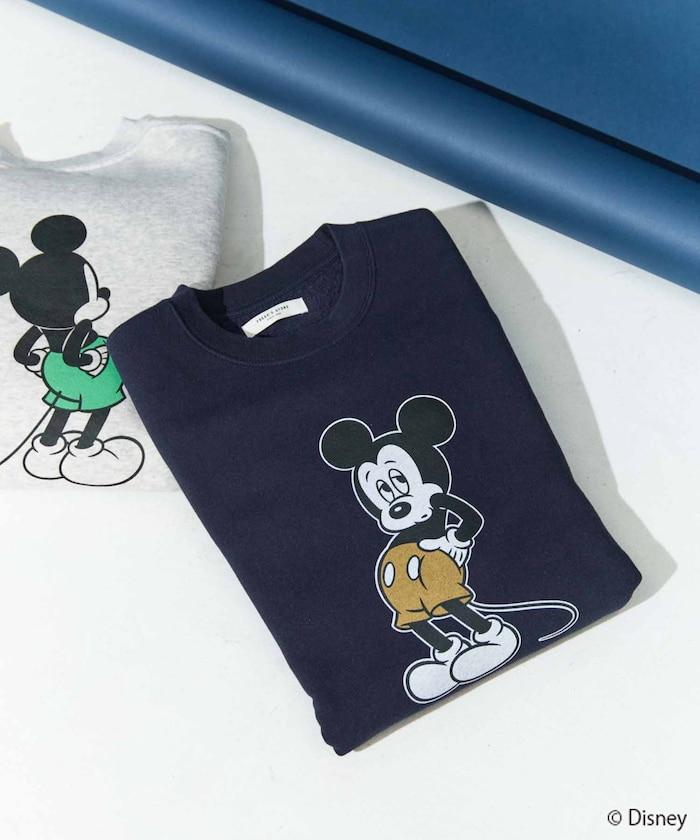別注/Mickey Mouse/ミッキーマウス/前後 プリン トvintage 加工 スウェット【限定展開】