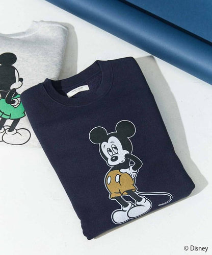 別注/Mickey Mouse/ミッキーマウス/前後 プリン トvintage 加工 スウェット【限定展開】