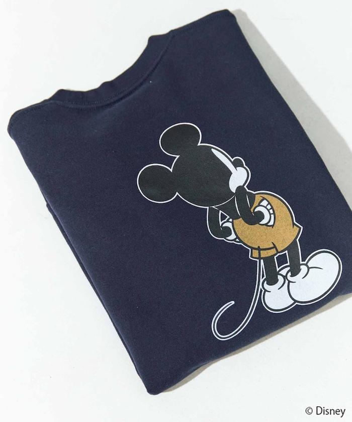 別注/Mickey Mouse/ミッキーマウス/前後 プリン トvintage 加工 スウェット【限定展開】