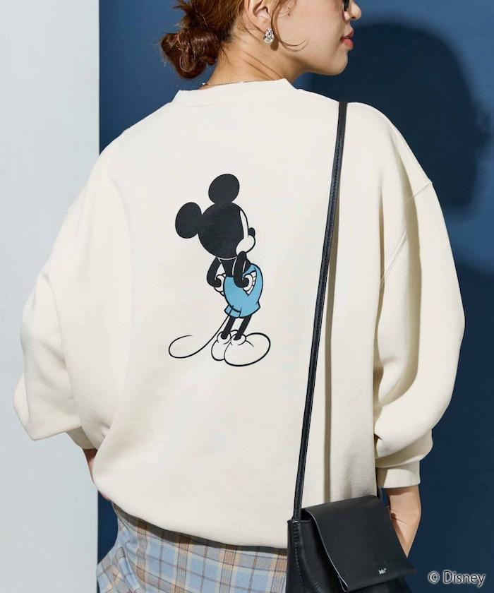 別注/Mickey Mouse/ミッキーマウス/前後 プリン トvintage 加工 スウェット【限定展開】