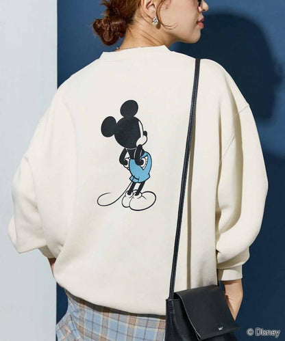 別注/Mickey Mouse/ミッキーマウス/前後 プリン トvintage 加工 スウェット【限定展開】