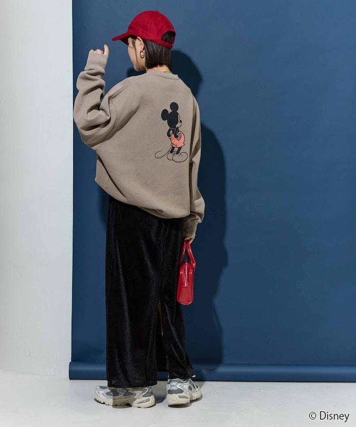 別注/Mickey Mouse/ミッキーマウス/前後 プリン トvintage 加工 スウェット【限定展開】