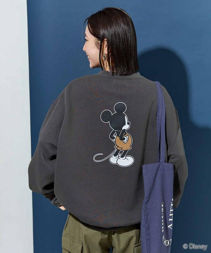 別注/Mickey Mouse/ミッキーマウス/前後 プリン トvintage 加工 スウェット【限定展開】