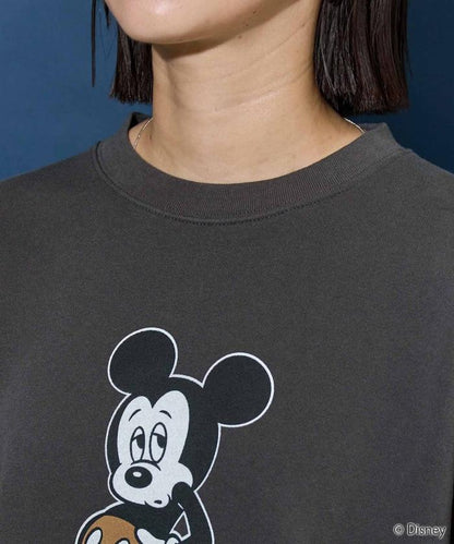 別注/Mickey Mouse/ミッキーマウス/前後 プリン トvintage 加工 スウェット【限定展開】
