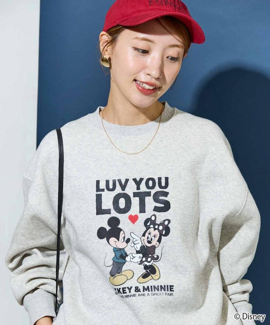 別注/Mickey Mouse＆Minnie Mouse/ミッキーマウス＆ミニーマウス/フロント ロゴ プリント スウェット【限定展開】