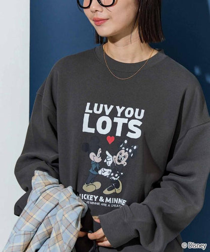 別注/Mickey Mouse＆Minnie Mouse/ミッキーマウス＆ミニーマウス/フロント ロゴ プリント スウェット【限定展開】