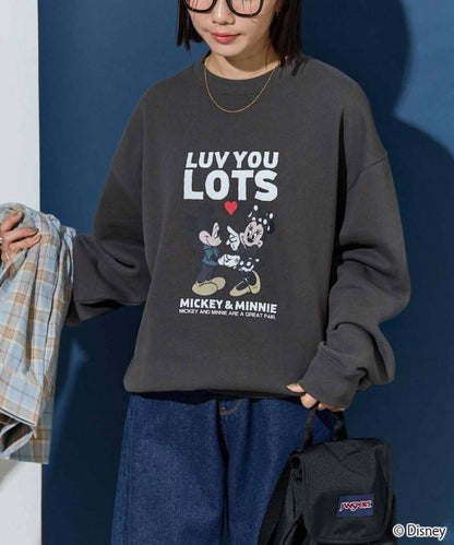 別注/Mickey Mouse＆Minnie Mouse/ミッキーマウス＆ミニーマウス/フロント ロゴ プリント スウェット【限定展開】