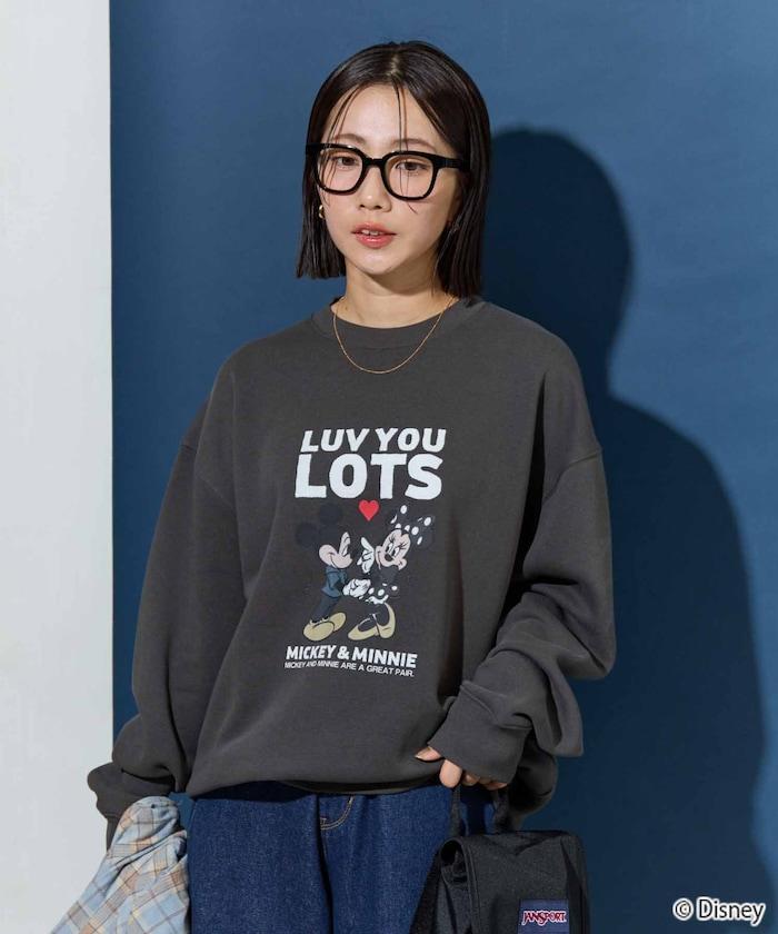 別注/Mickey Mouse＆Minnie Mouse/ミッキーマウス＆ミニーマウス/フロント ロゴ プリント スウェット【限定展開】