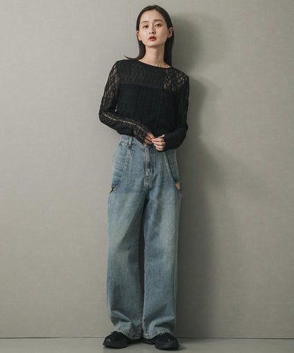 拼接蕾絲上衣