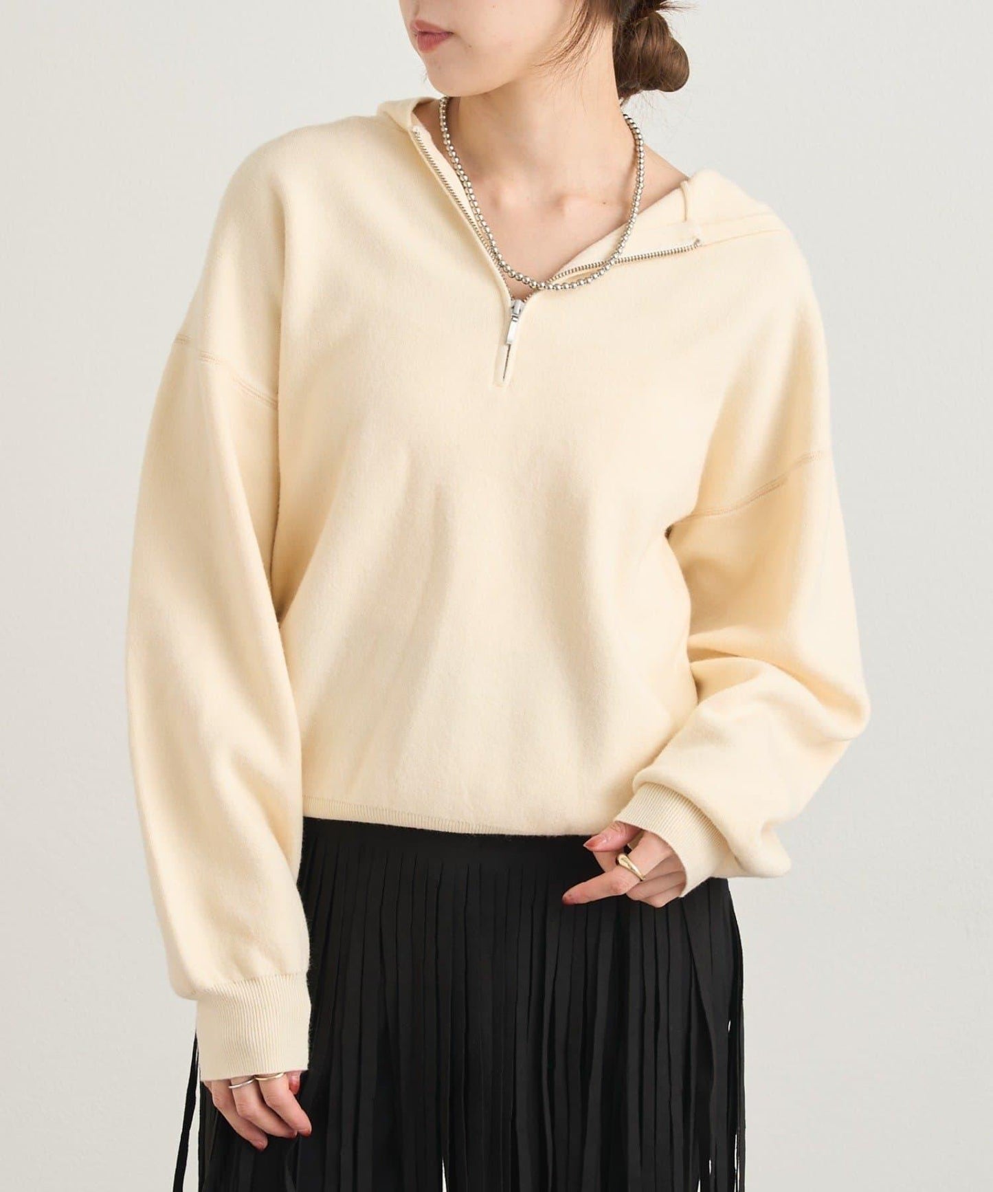 連帽拉鍊針織衫