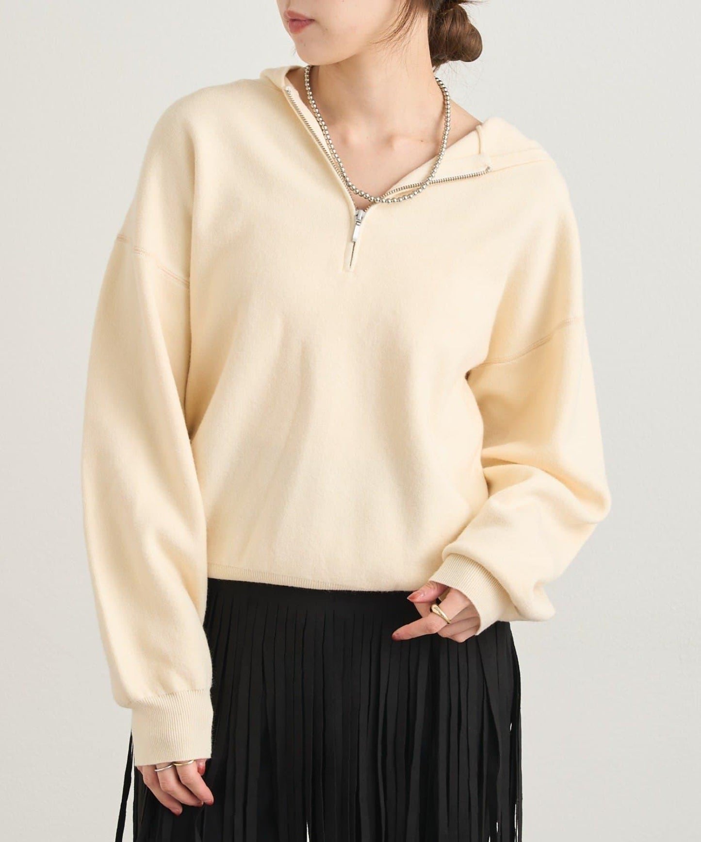 連帽拉鍊針織衫