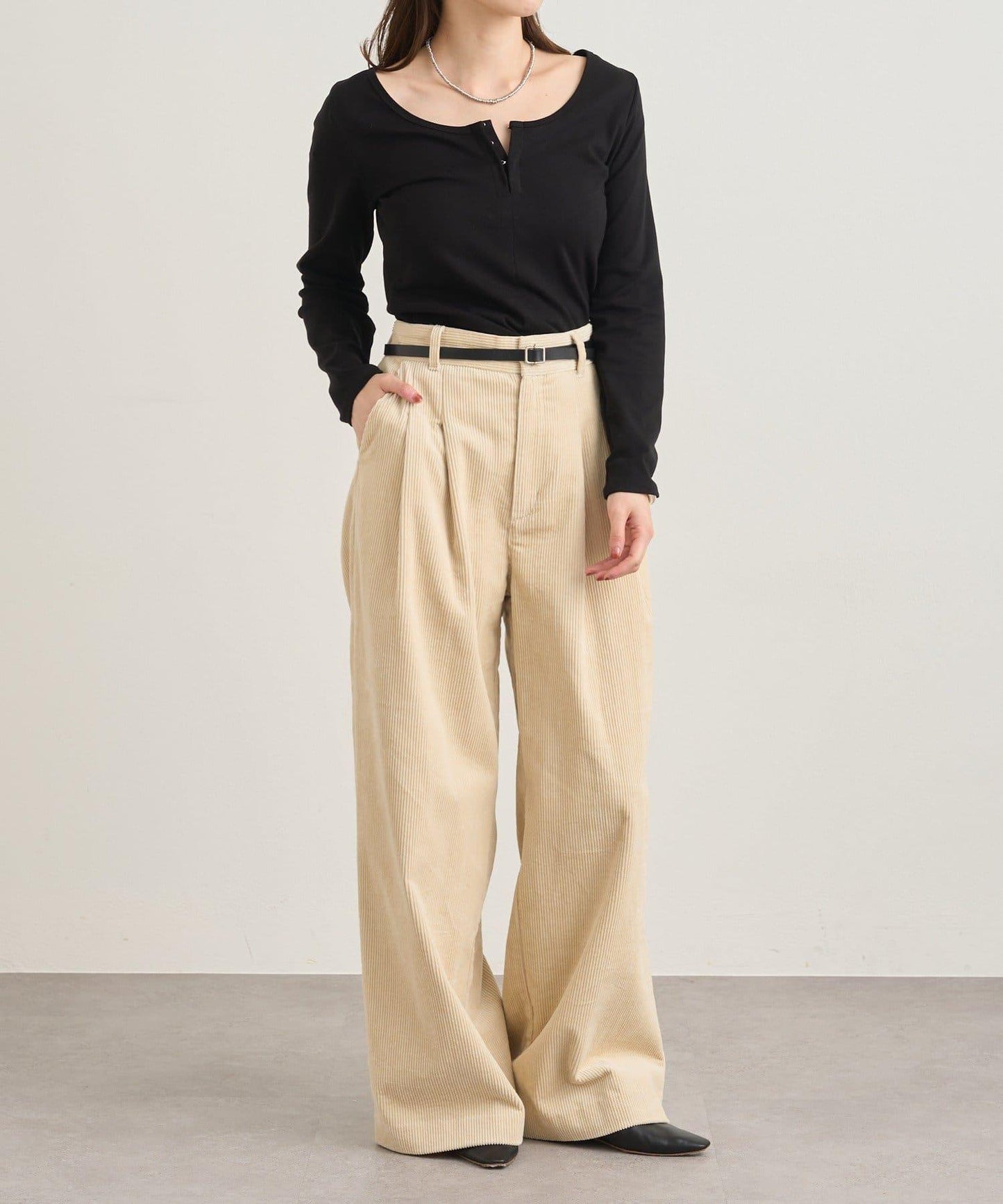 【SHENERY】燈芯絨寬腿褲