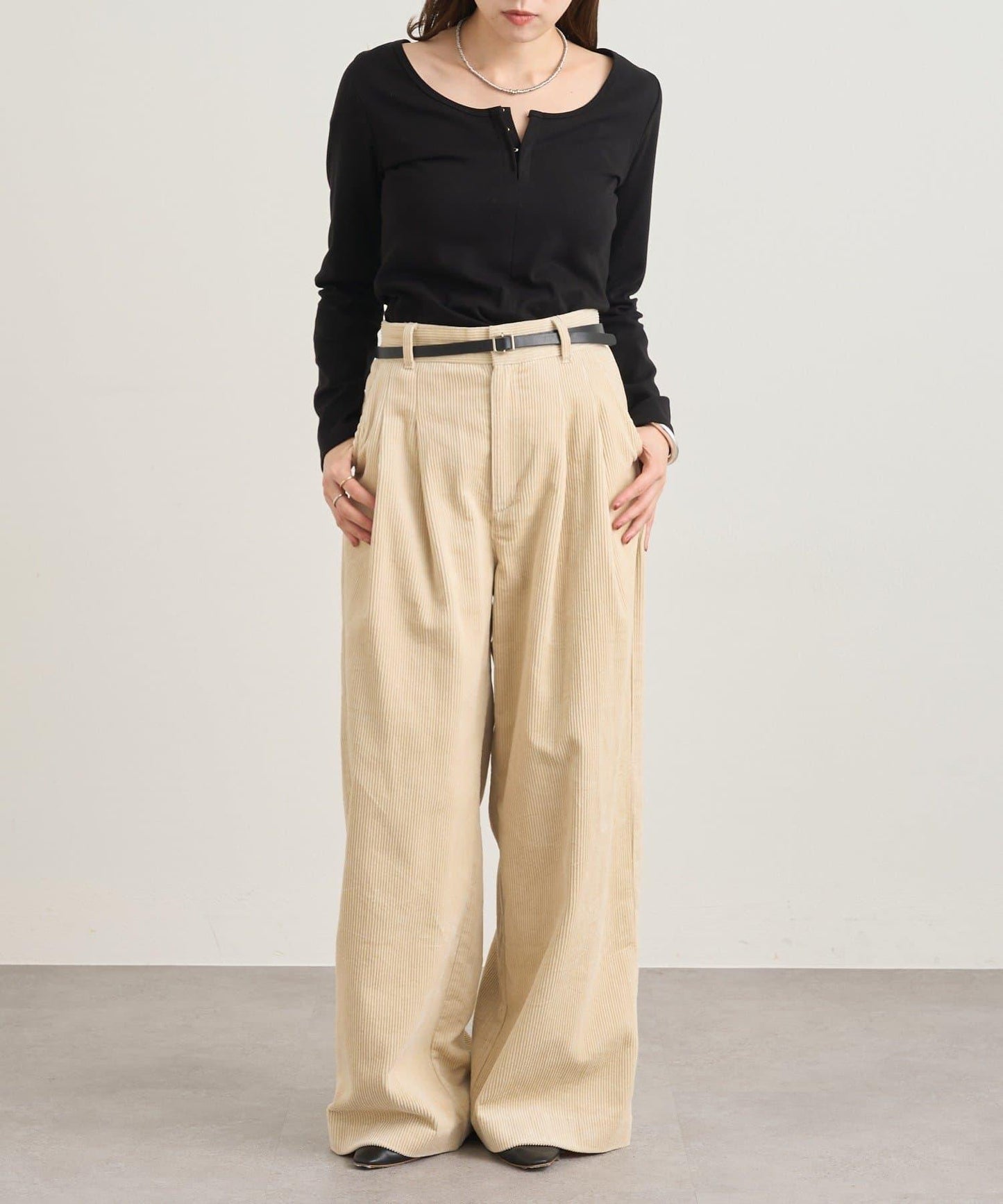 【SHENERY】燈芯絨寬腿褲