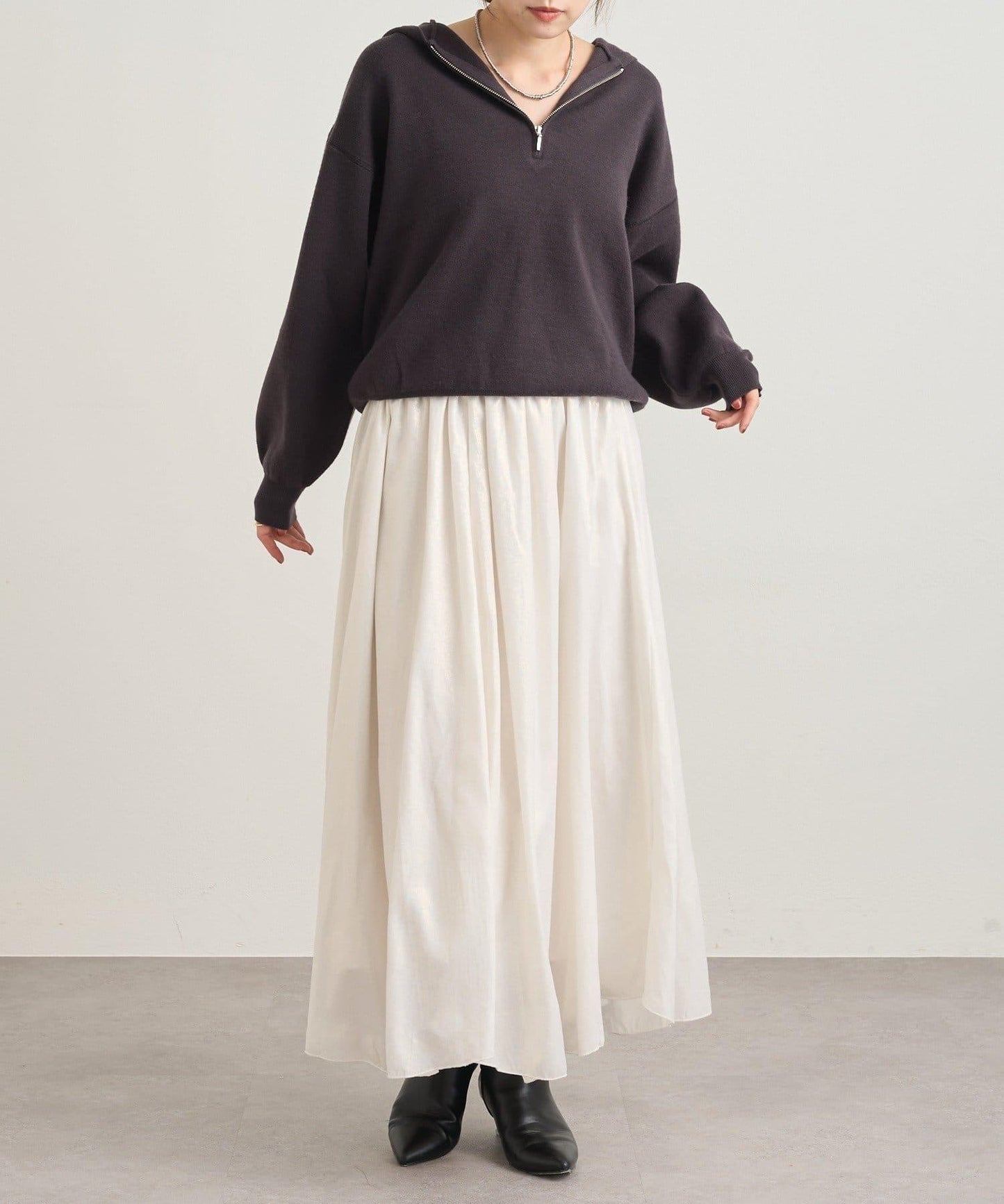 連帽拉鍊針織衫