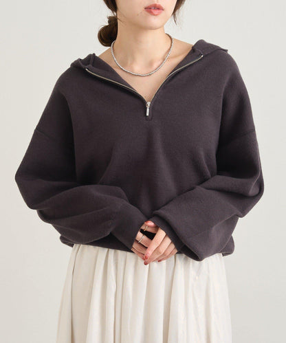 連帽拉鍊針織衫